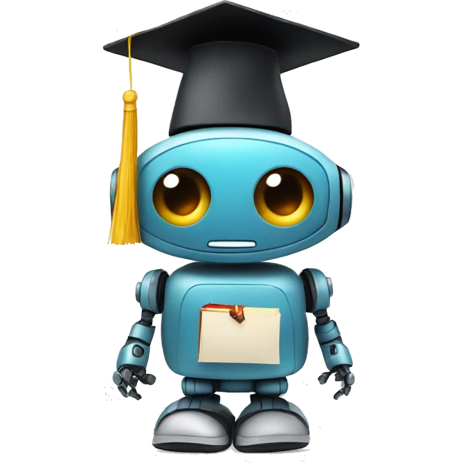 robot with graduation cap emoji