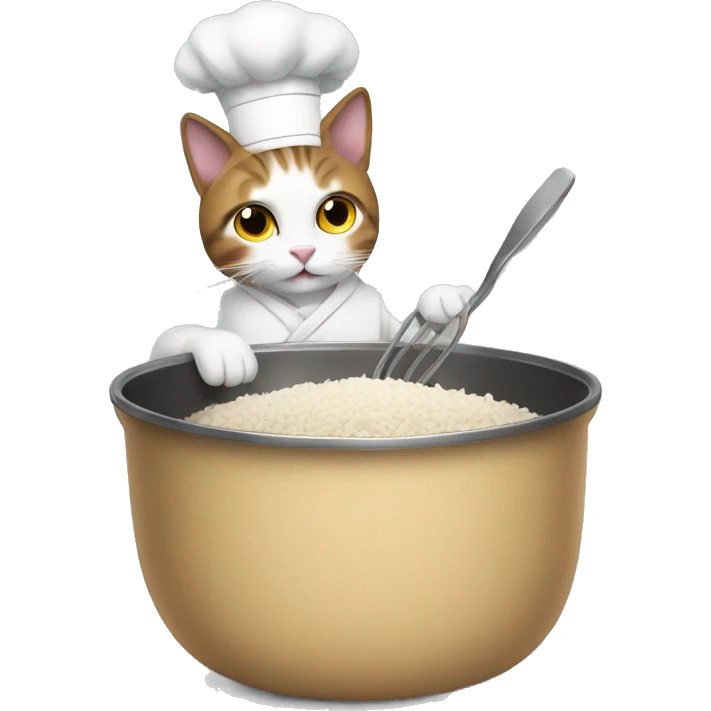 Cat cooking rice emoji