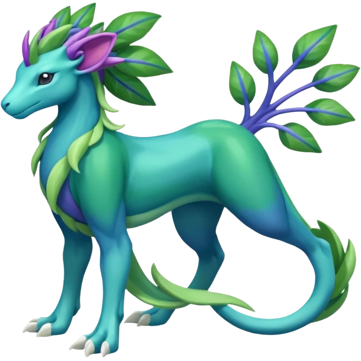 Suicune-Meganium-fusion (full body) emoji