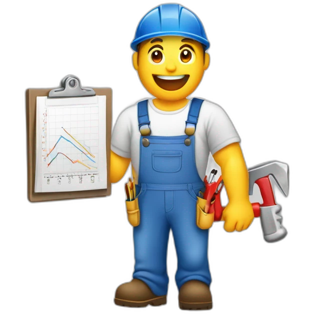 handyman clipboard data chart graph emoji