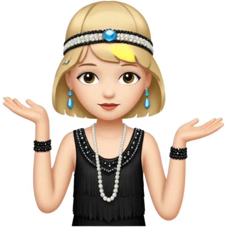 A 10-year-old flapper girl. emoji