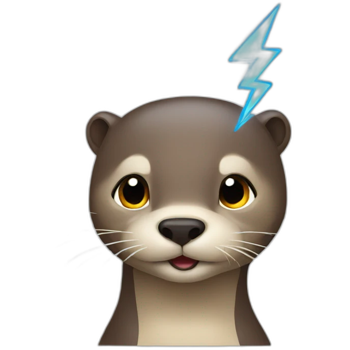 otter with lightning on head emoji
