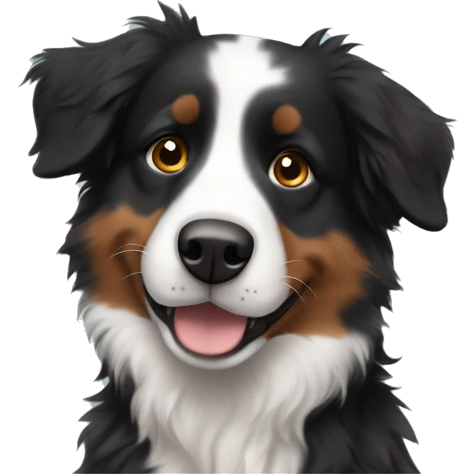 Mini black Australian shepherd with brown eyebrows small amounts of white emoji