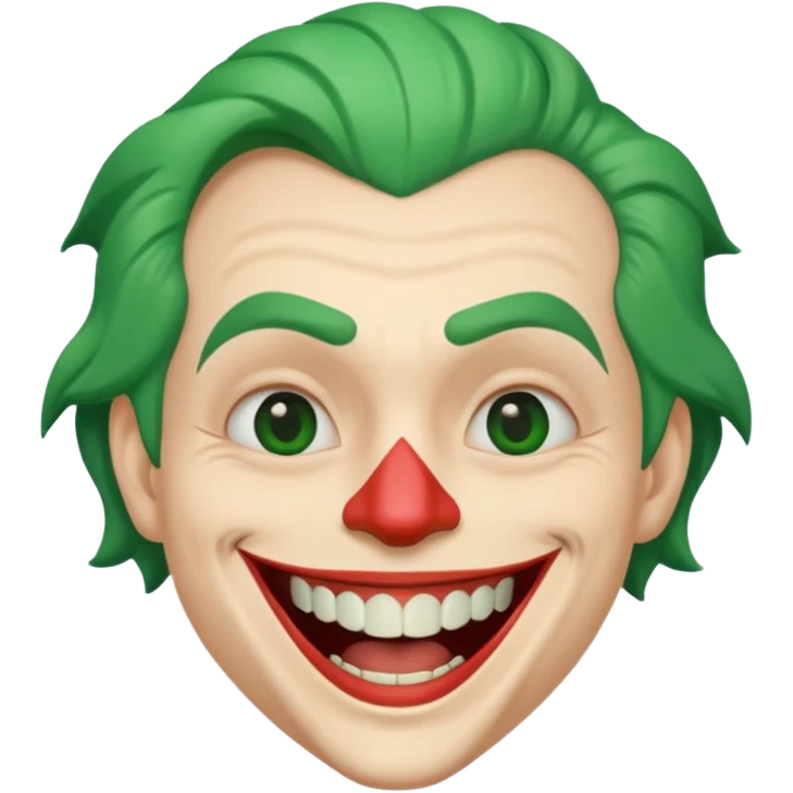 Joker face with big smile and only one tooth emoji