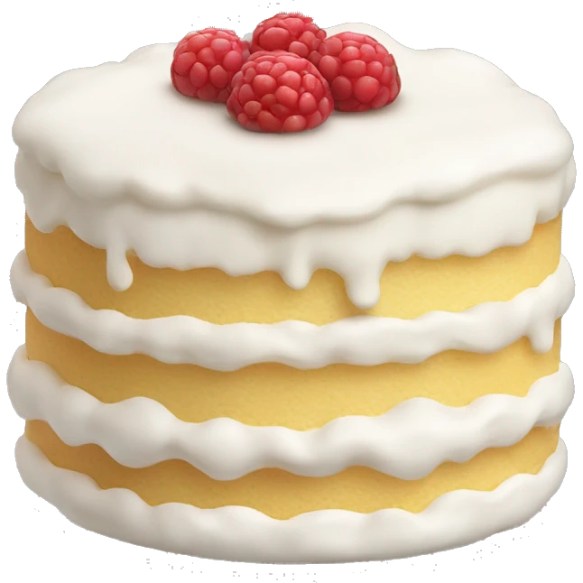 soft white cake with cream without topping  emoji