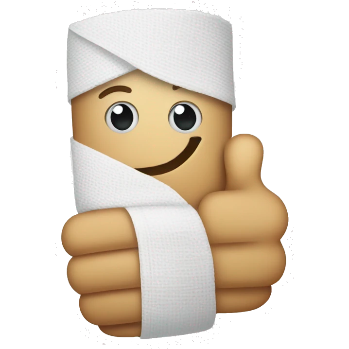 Bandaged thumbs up emoji