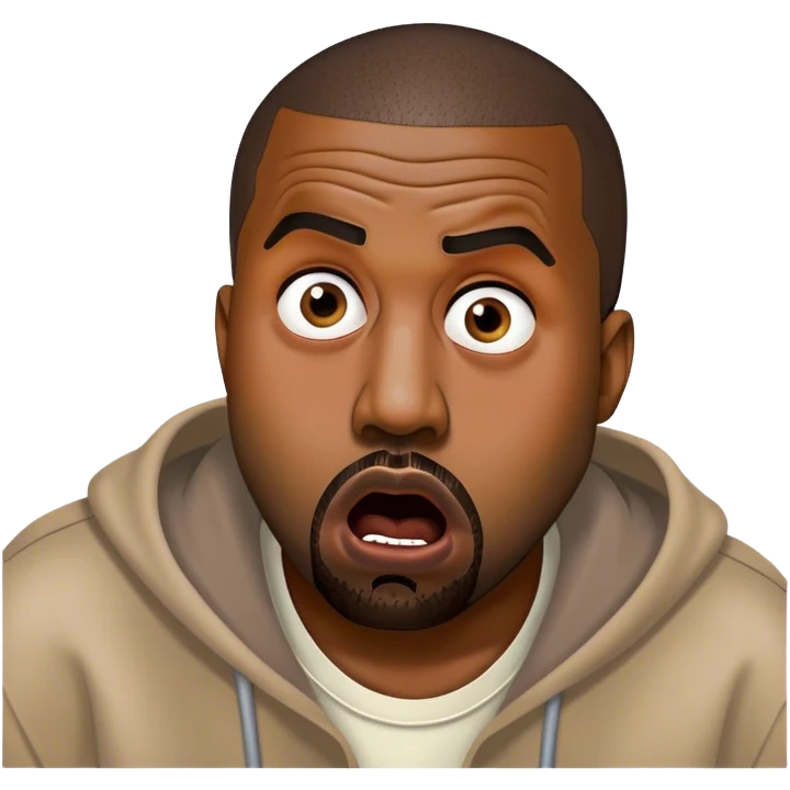 kanye west, extremely surprised and shocked emoji