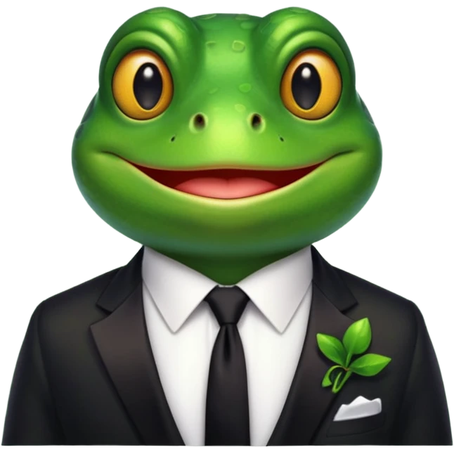 frog with tie emoji