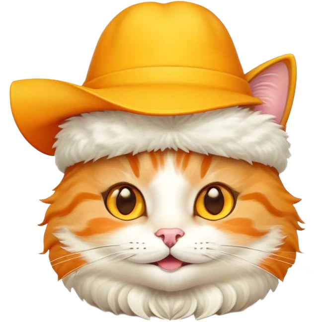Cheese cat wearing a yellow hat emoji
