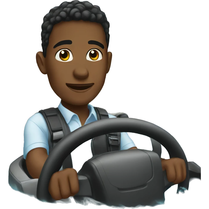 black boy driving in a pool emoji