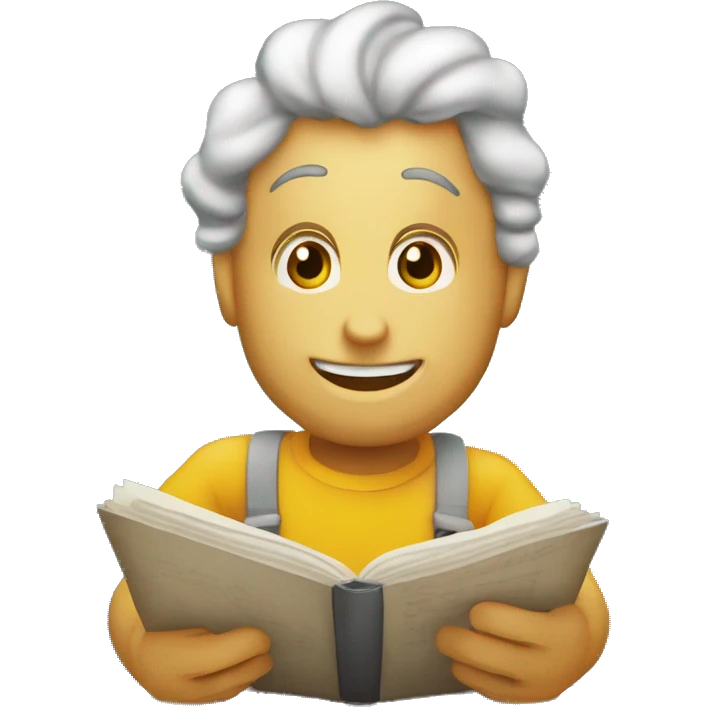 que este dividido en dos en una este feliz y relajada con notas musicales y libros y en la otra mitad una con expresión de estrés preocupación. emoji