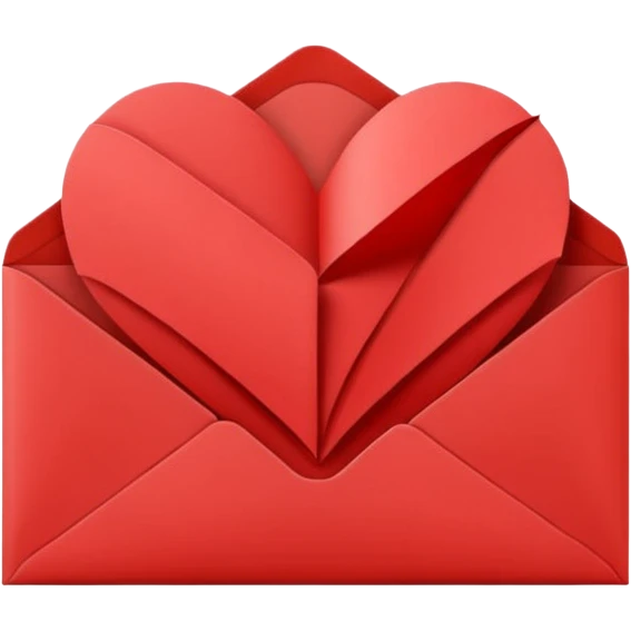 a paper with a heart in an envelope emoji