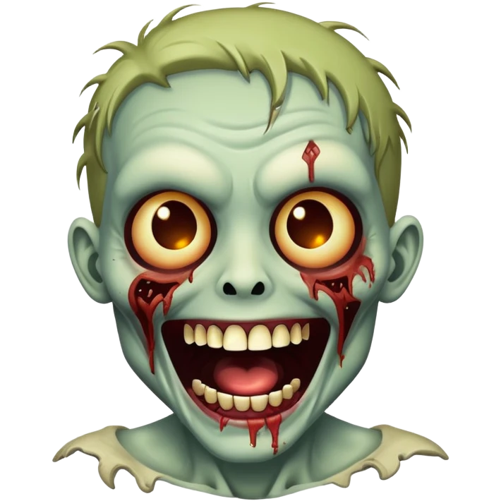ужасный и страшный зомби смеется  emoji