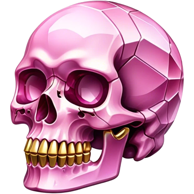gemstone skull crystal gold pink emoji