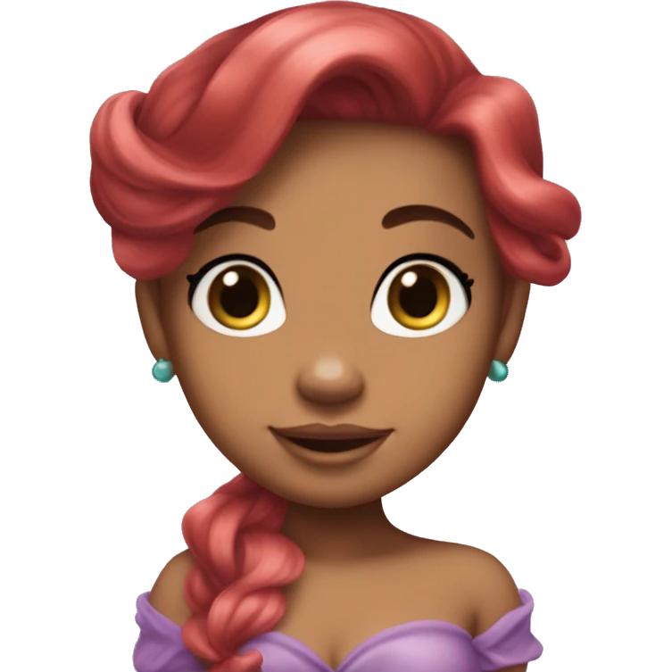 ariel mermaid mix baby boss, body and hair like ariel, face like baby emoji