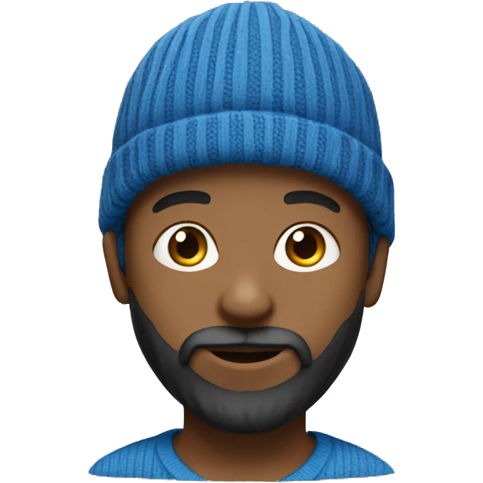 boy-short-beard, beard-black. Blue-woolen-hat. Light-skin emoji
