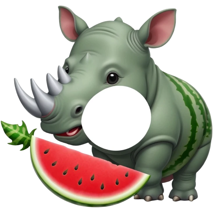 rhino eating watermelon emoji