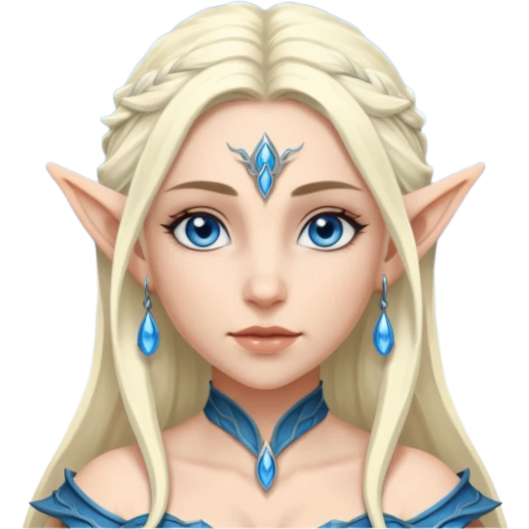 ESO female water elf warrior with lashes and earrings emoji