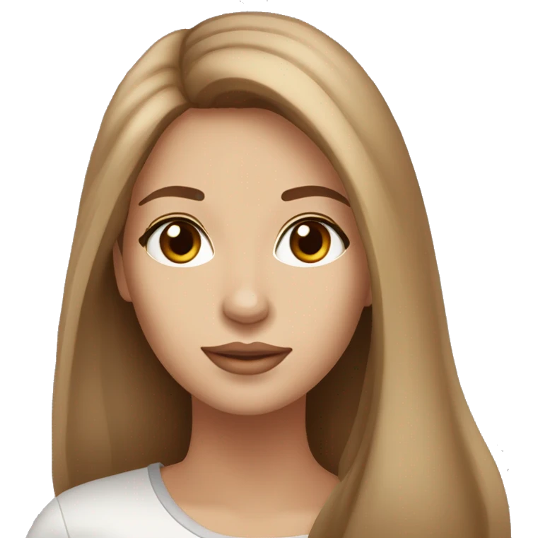 beautiful woman, straight long light brown hair, brown eyes With Maltese dog emoji