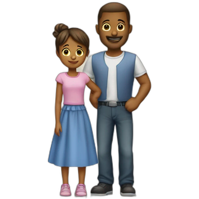 3 frere et un avec sa fille emoji