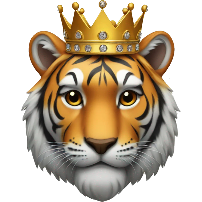 Tiger with crown emoji