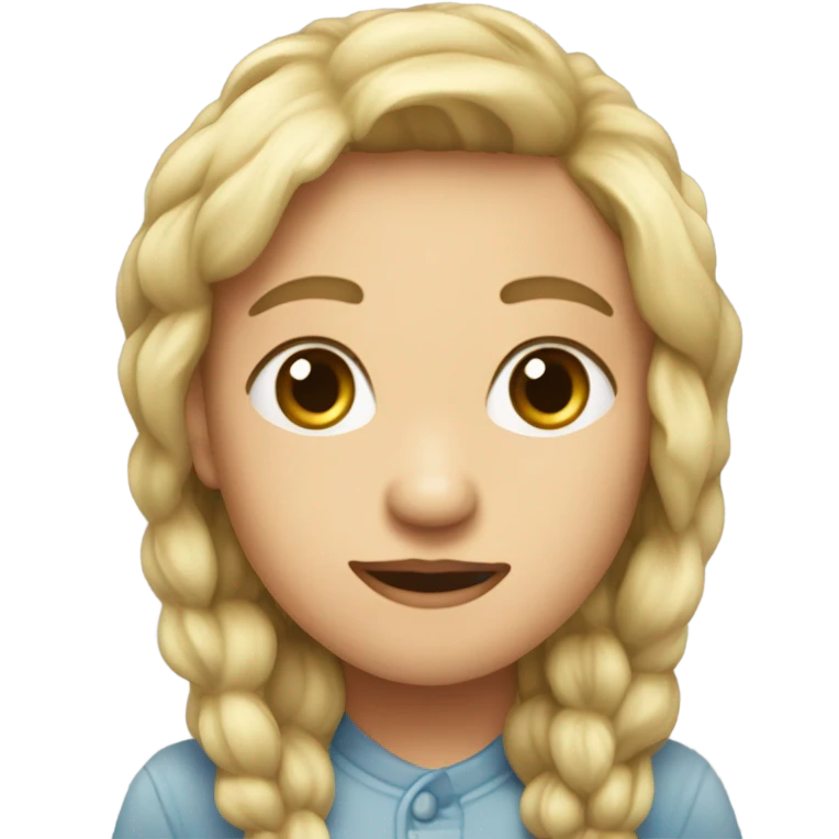 девочка блондинка отправляет воздушный поцелуй emoji