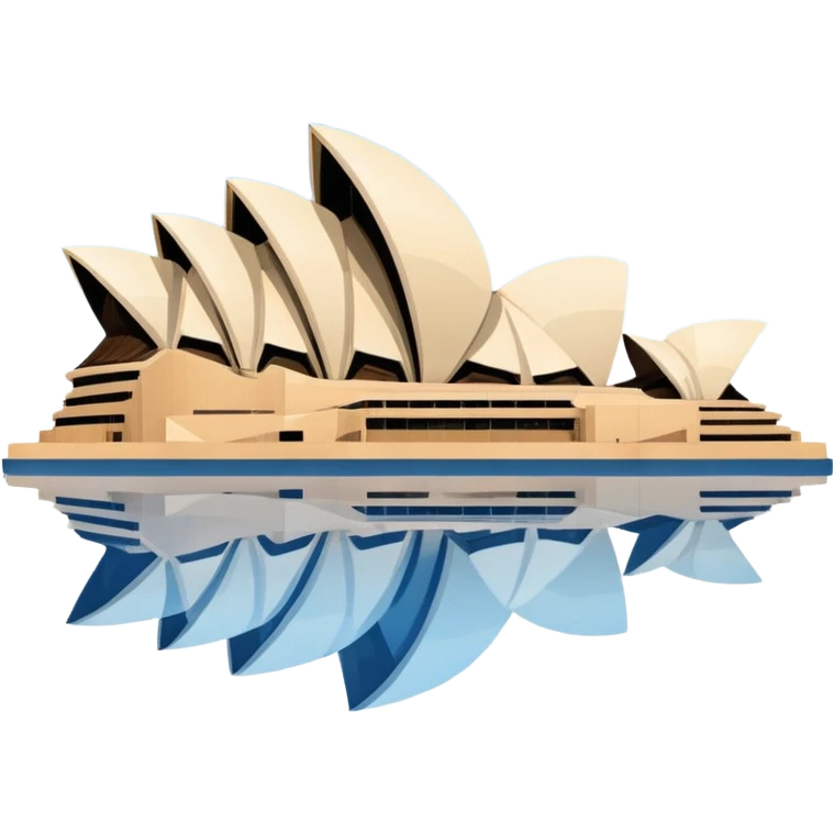 Sydney Opera House with blue sky and water reflections emoji