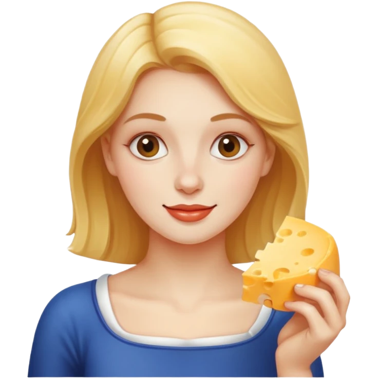 French lady eating cheese emoji