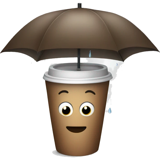 Coffee in the rain emoji