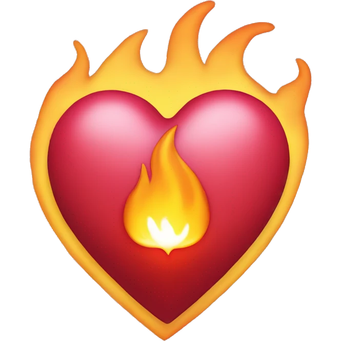 Heart with flame emoji