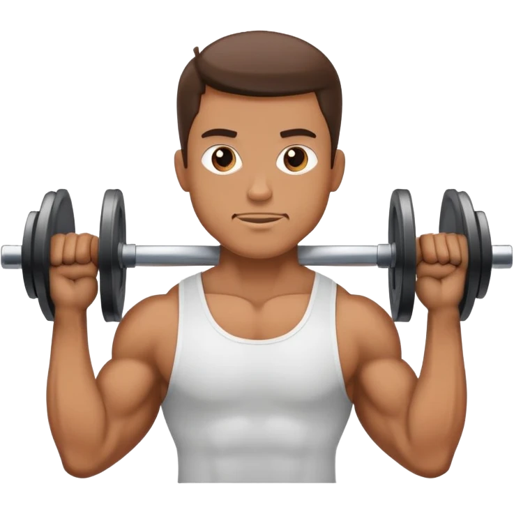 Man lifting weights while reading a bible emoji