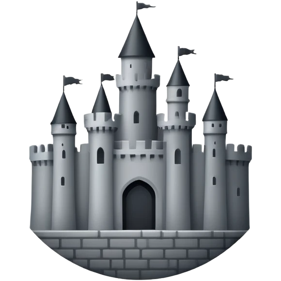 flat minimalist icon of a circle with ridges like a castle with a rook in it emoji