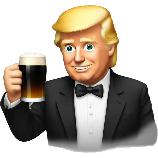 Donald Trump drinking Guinness  emoji