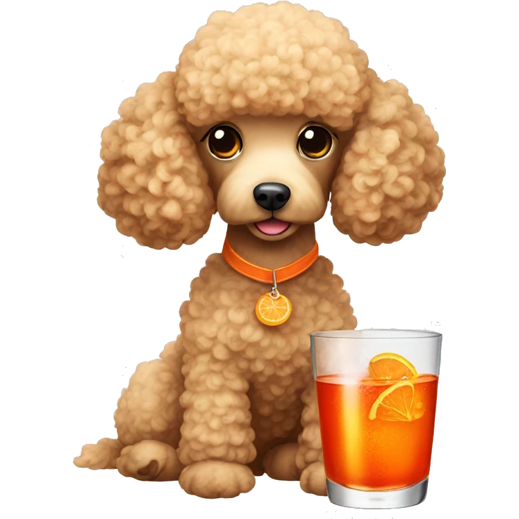 Poodle toy drinking aperol emoji