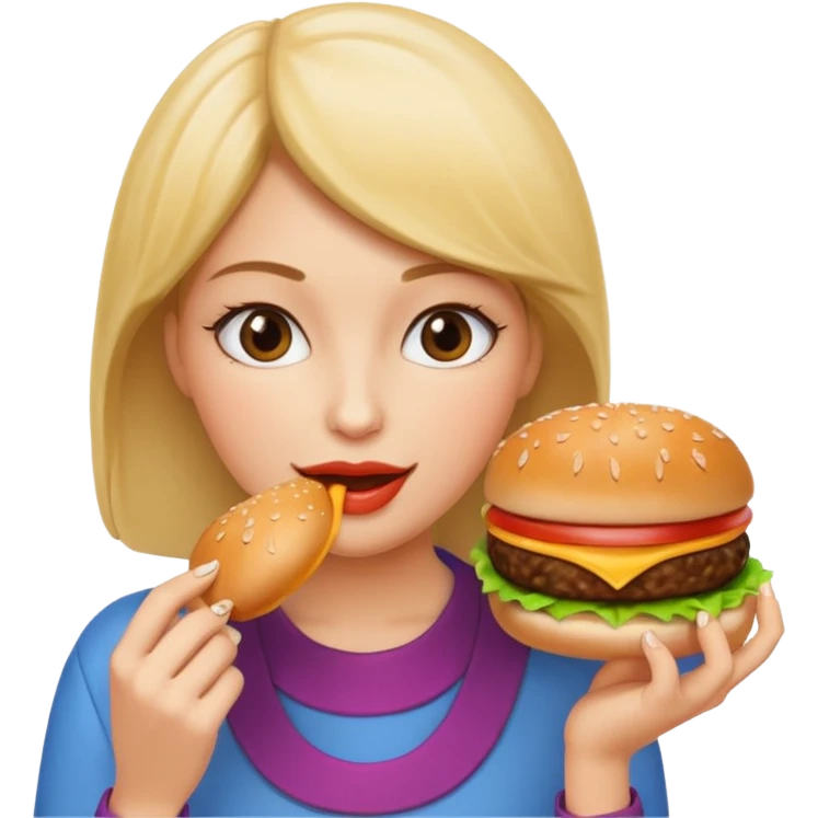 women  with hamburgers emoji