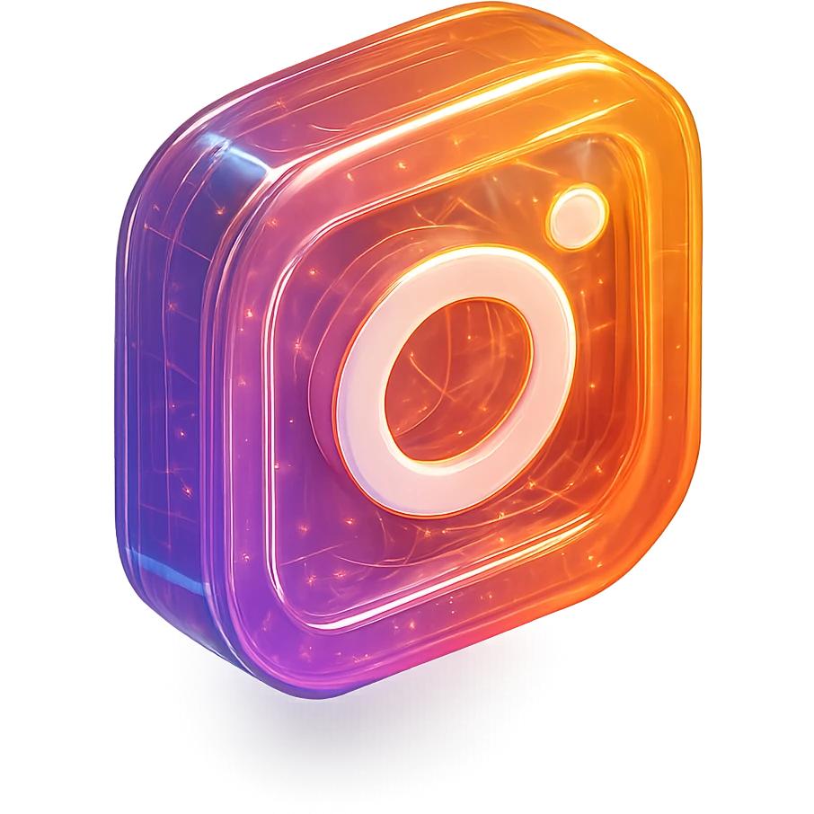 Instagram logo, 3D style, glossy, no text emoji