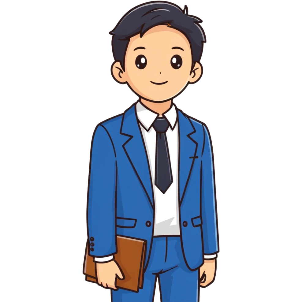 Argentinian school student uniform with tie and blazer blue and white colors emoji