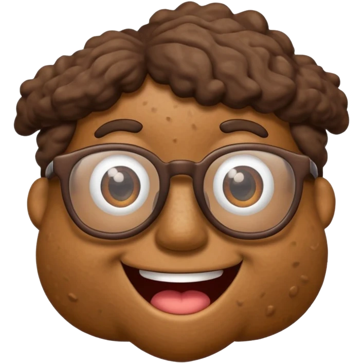 A poop (excrement) with glasses emoji