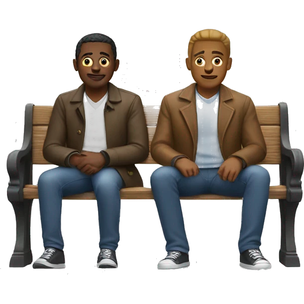 Two men on bench emoji