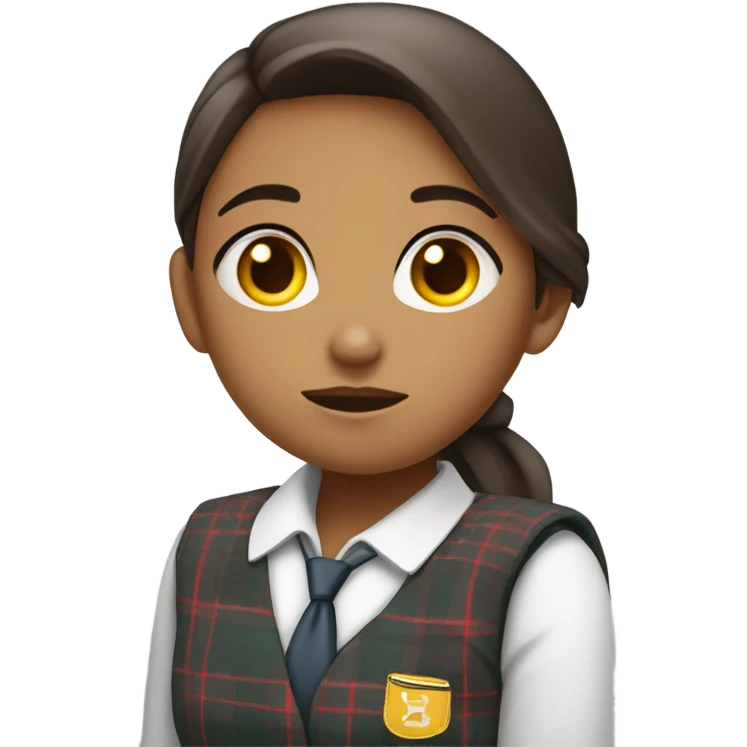 bored female student uniform emoji