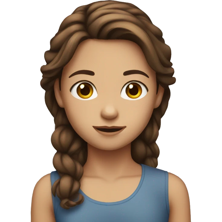 Girl with brown hair and hazel eyes emoji