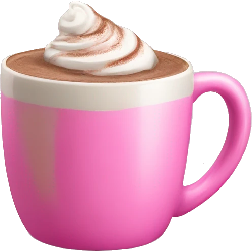 Hot Chocolate in pink mug emoji