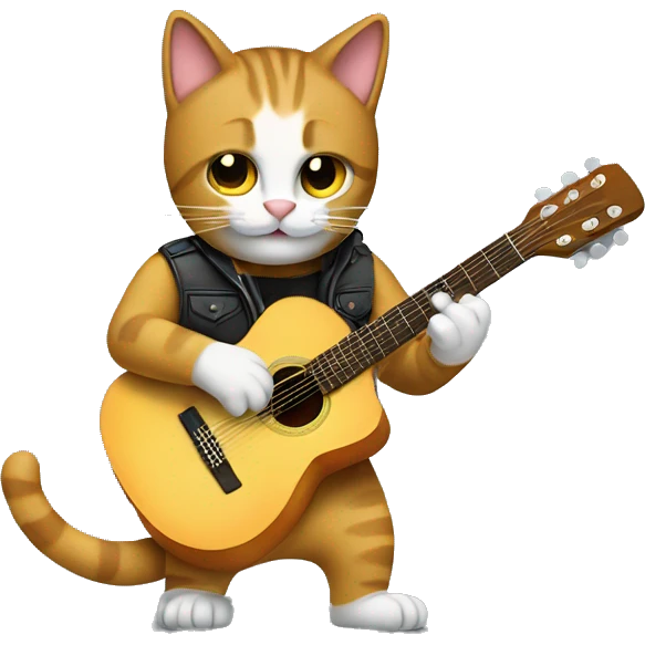 gato tocando guitarra emoji