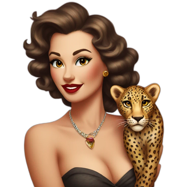 pin up leopard emoji