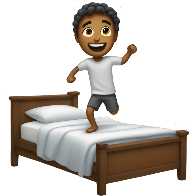 A person getting out of bed happy emoji