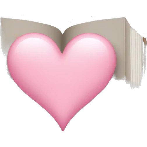 book with a light pink heart emoji