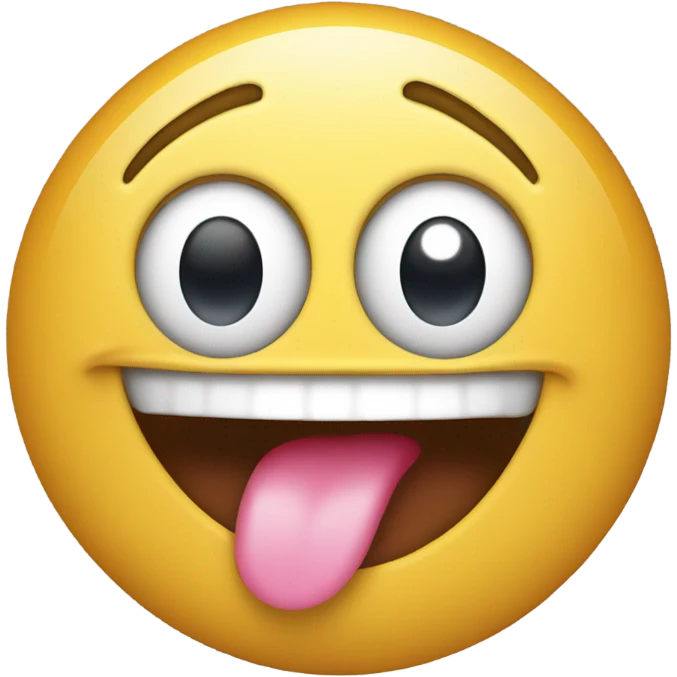 smiling face, tongue out, open ey emoji