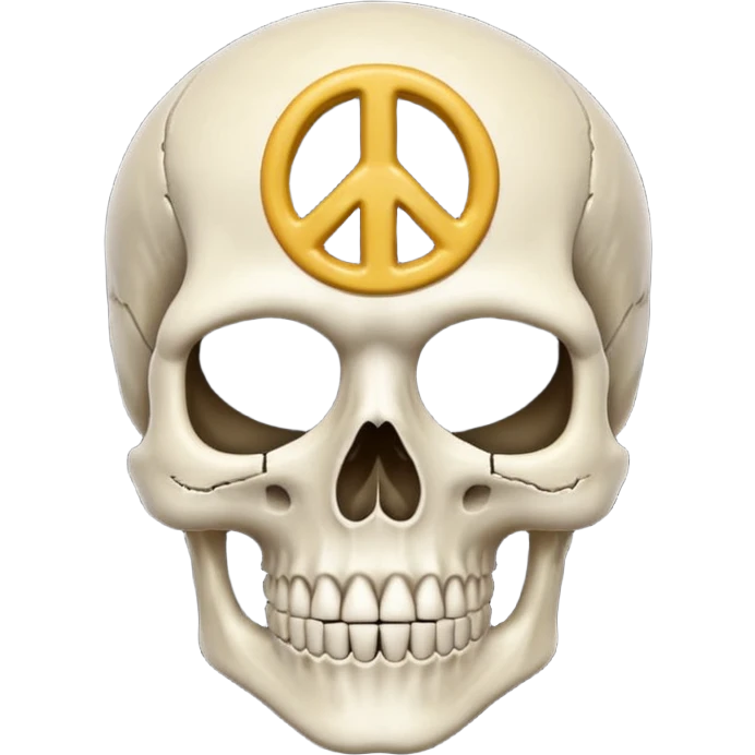 Skeleton head with a peace sign emoji