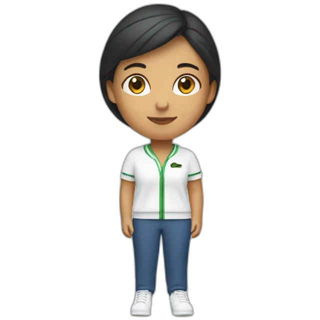 Latin woman using Lacoste  emoji