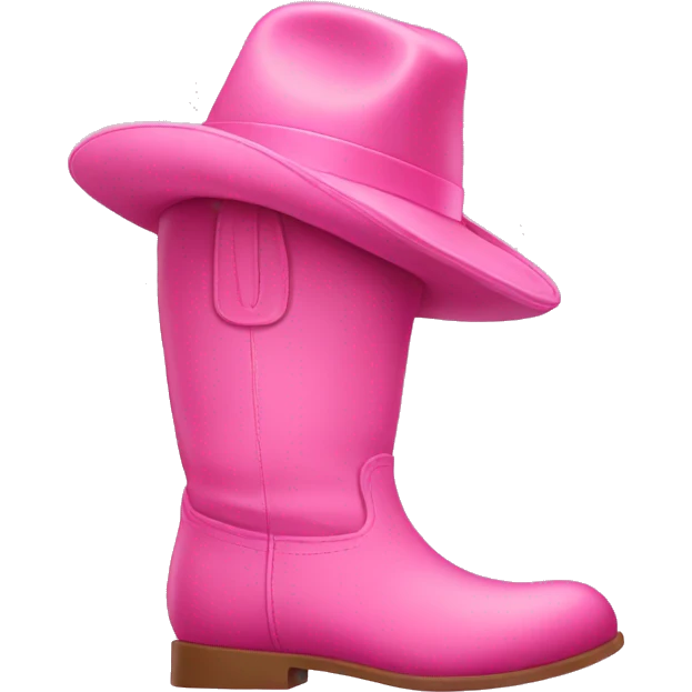 pink boots and hat emoji